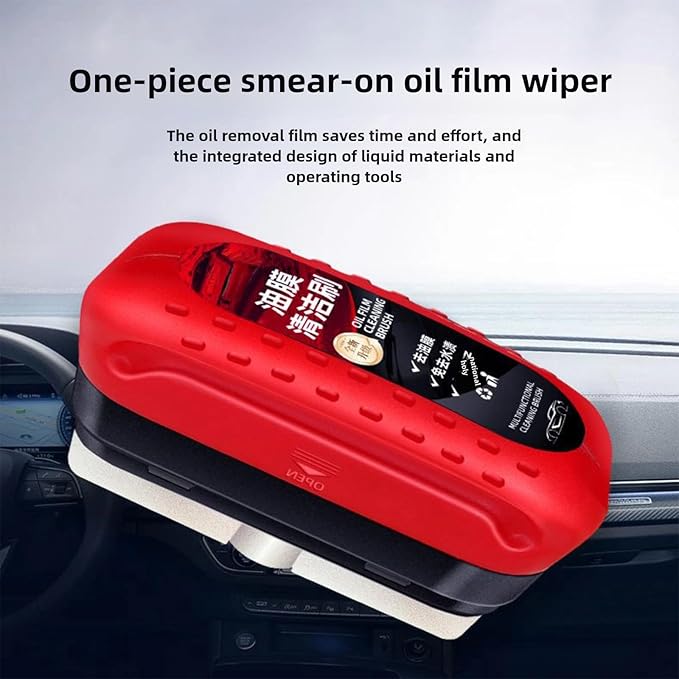 effective clean dual-sided automotive oil film cleaning brush for car windows, compact and portable with ergonomic handle, versatile use for glass cleaning board