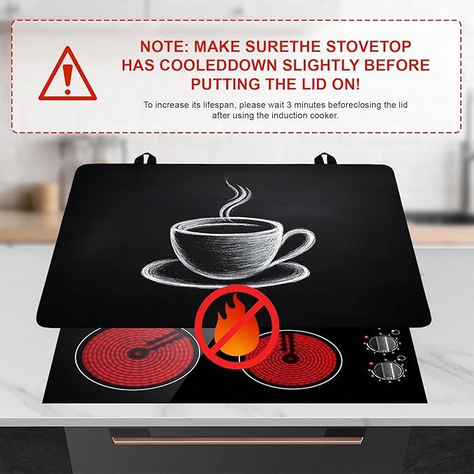 Stove Top Cover Flower Gas Stove Top Cover for Home Decoration Kitchen Pad Non-Stick Washable Cooktop Covers Countertop Protector Keep Stove Clean (Coffee, 28L"x20W")