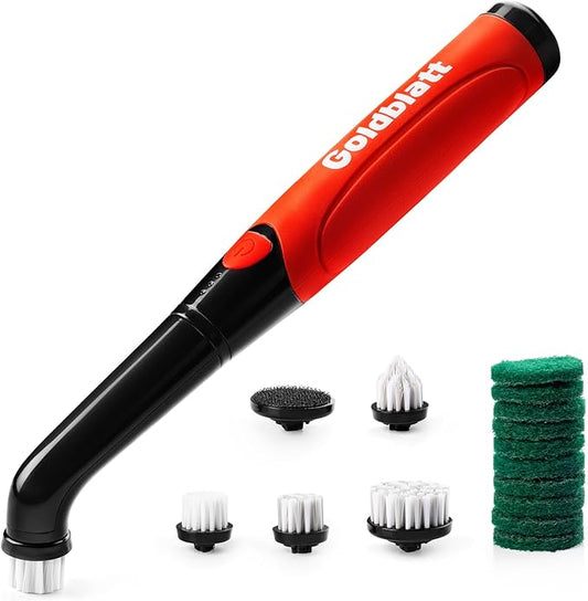 Goldblatt Cordless Electric Spin Scrubber 18-Piece Kit, Power Scrubber with Battery Indicator Light, Waterproof Electric Cleaning Brush for Grout, Tile, Bathroom, Kitchen Cleaning