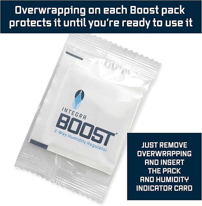 Integra Boost - 72% RH Level - 67 Gram Size - Two-Way Humidity Control Pack - Incl. Replacement Indicator Cards - Food Storage & Herbs Moisture Balancer For Up to 1 LB (Pack of 6)