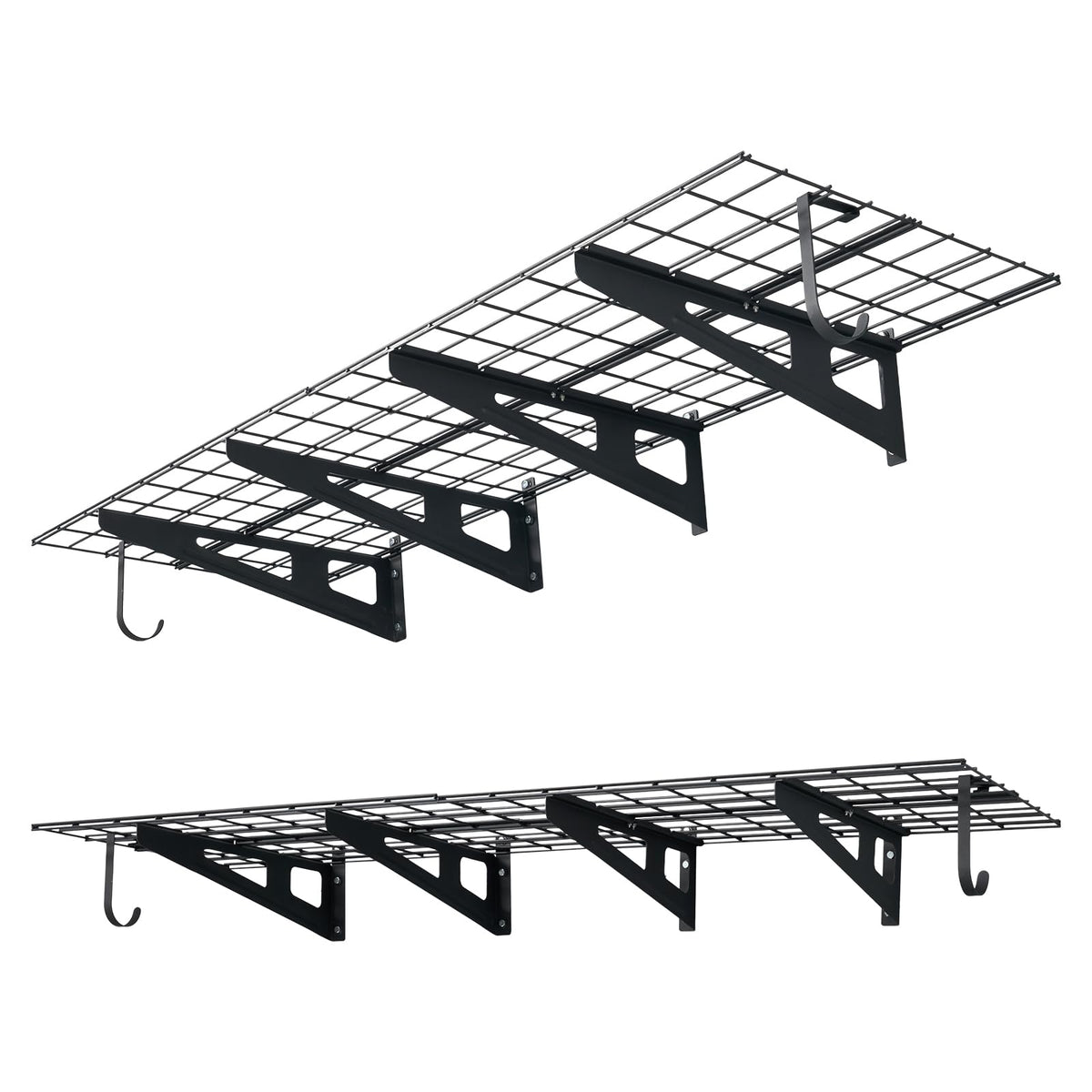 VEVOR 2-Tier Heavy Duty Wall Garage Shelving, 8 Pack 1 x 3 - Image 1