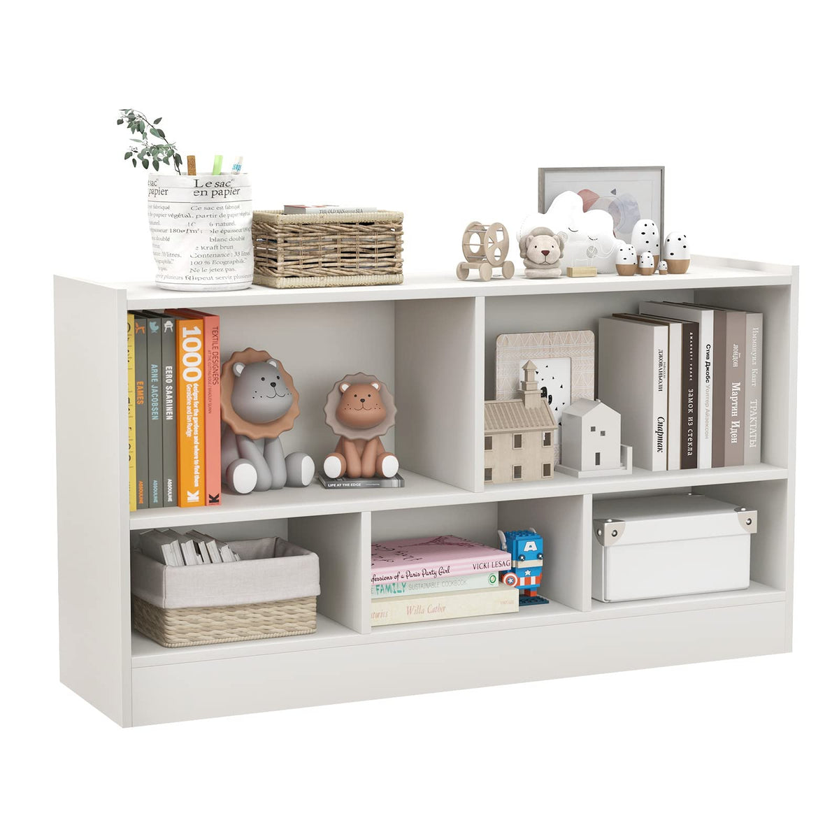 Toy Storage Organizer, 2-Tier Kids Bookshelf - Image 1