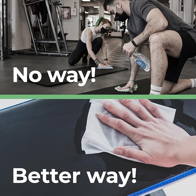 Wipex Gym Wipes Dispenser Refill - EWG Verified - 700 Count 8"x8" Plant-Based Fitness Equipment Wipes with Cleaning Vinegar, Lemongrass & Eucalyptus Essential Oil