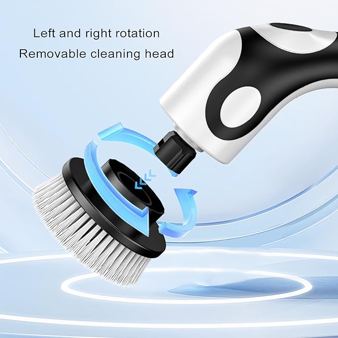 Electric Spin Scrubber, New Cordless 2 Speed Cleaning Brush Bathroom Scrubber, Voice Wireless Handheld Brush, IPX7 Waterproof Shower Scrubber with 9 Brush Heads, Extendable Long Handle
