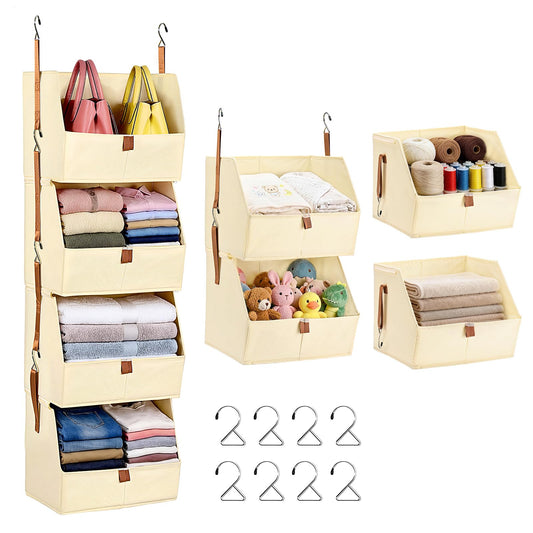 4-Tier Modular Sturdy Hanging Closet Organizer, Heavy-Duty - Image 1