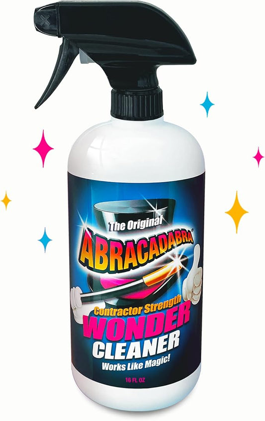 Abracadabra® Contractor Strength Wonder Cleaner - As Seen on TV - 16 fl oz - Gunk & Build up Remover - Removes Tar, Adhesives, Gum, Stickers, Sap, Oils & More on Most Surfaces - Better Stronger Faster