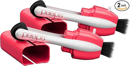 CarbonKlean Peeps Eyeglass Cleaner - Efficient and Durable Carbon Microfiber Technology - Exclusively Used by NASA - 500 Uses (Red, 2 Pack)