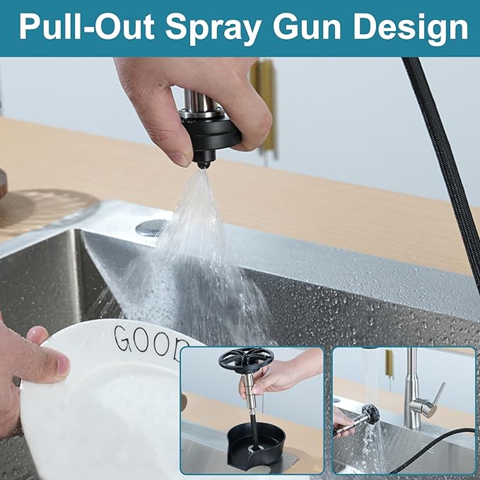 Glass Rinser for Kitchen Sink Glass Rinser with Pull-Out Spray High Pressure 360° Rotating Faucet Glass Rinser Cup Cleaner Bottle Washer for Bar Cafe Sink