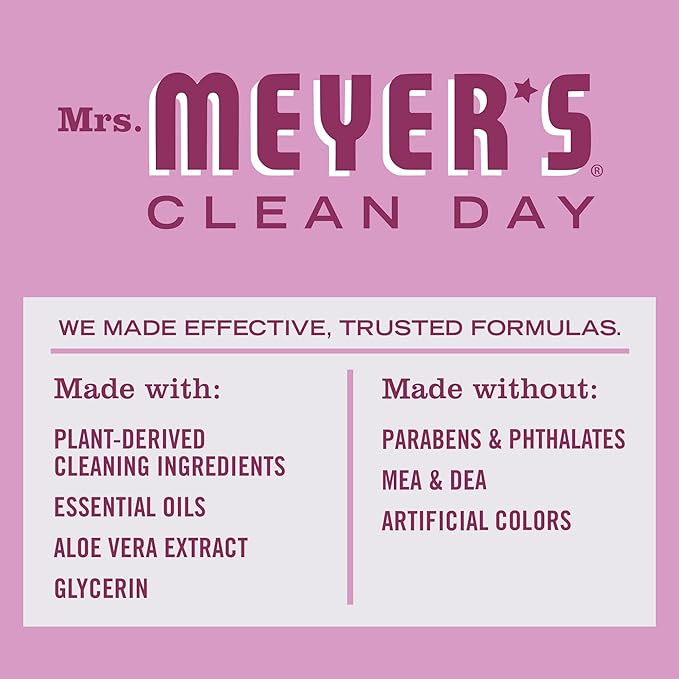 MRS. MEYER'S CLEAN DAY Dish Soap Peony 48oz & Hand Soap Lemon Verbena 33oz Refill Bundle