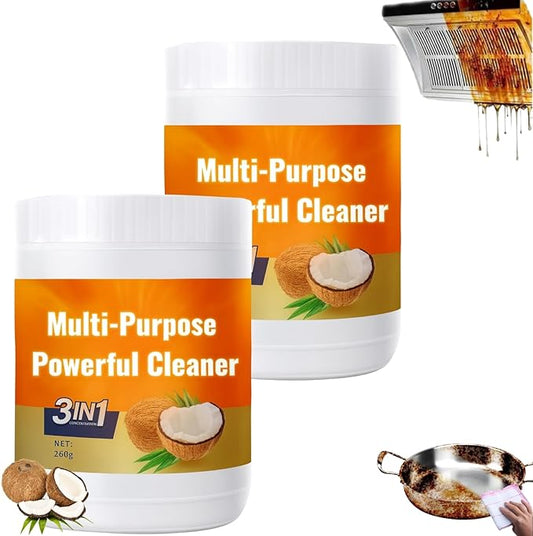 Multi Purpose Powerful Cleaner for kitchen, 3 In 1 Stainless Coconut Oil Cleaning Paste, Kitchen Duty Degreaser for Faucets, Tiles, Kitchen, Oven (2)