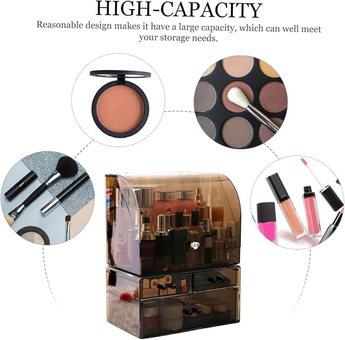 Acrylic Cosmetic Storage Box Lid Organizer for Makeup Jewelry and Accessories Thickened Material for Neat and Tidy Vanity Use