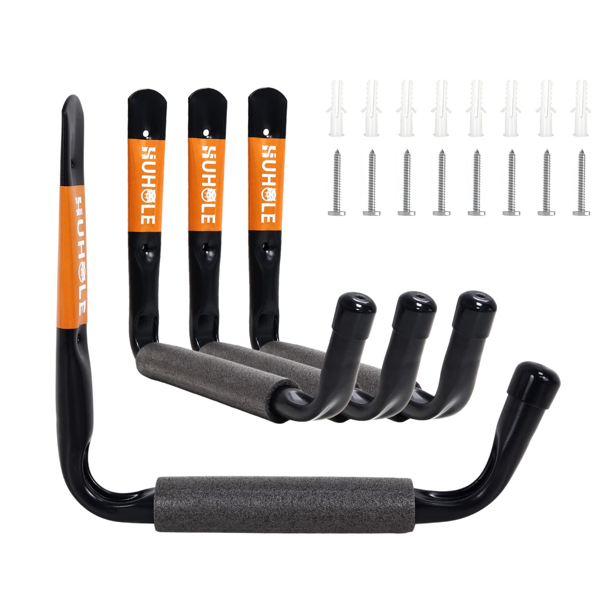 HUHOLE 4 Pack 9.8 Inch Jumbo Garage Storage Hooks - Image 1