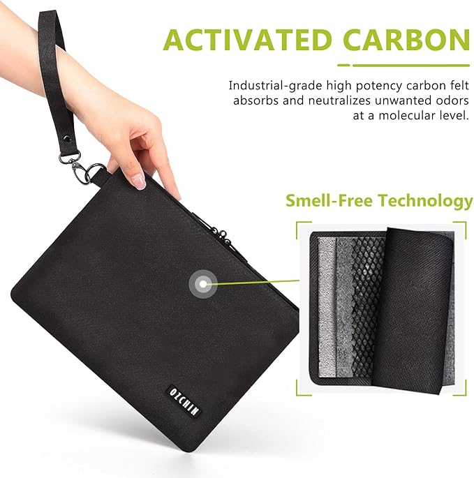 Smell Proof Bag Travel Storage Case Activated Charcoal Pouches Durable Odorless Medicine Organizer