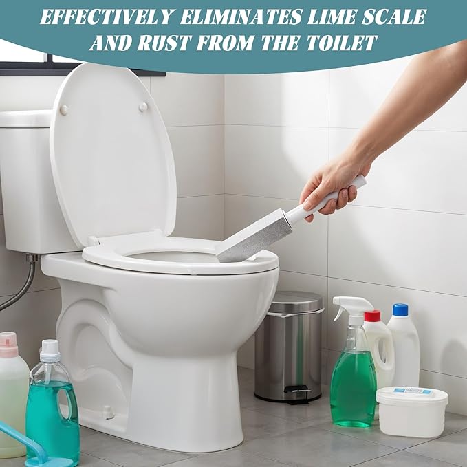 12 Pcs Toilet Pumice Stone with Handle, Pumice Stone Toilet Bowl Cleaner Remove Limescale Cleaning Block for Cleaning Toilets, Bathroom, Sink, Swimming Pools