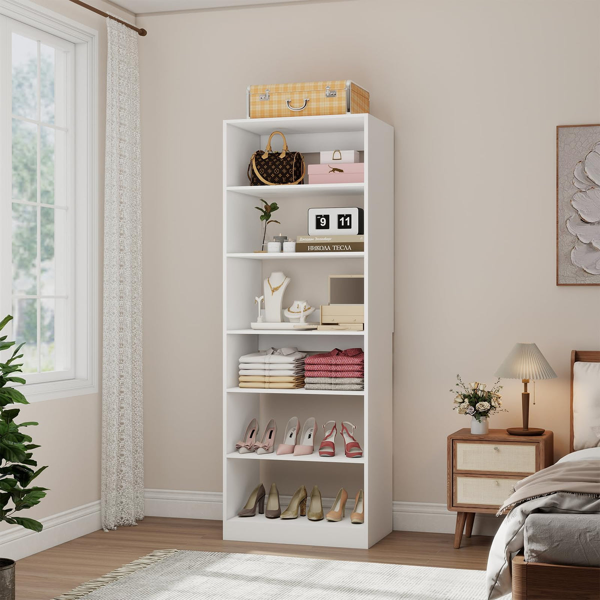 Closet System with 6 Shelves, 2-5FT Closet Organizer System Extra - Image 1