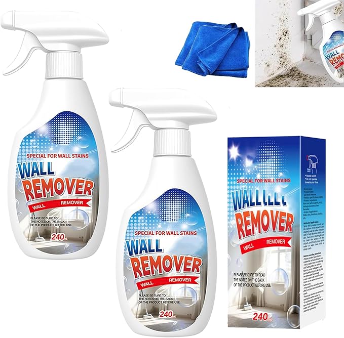 News - Fast Acting Anti-Wall Cleaner Spray – Powerful Wall Remover Spray, Multi-Surface Stain Cleaner for Painted Walls, Kitchen, Bathroom & Tile, Gentle Formula, Long-Lasting Protection (2PCS)