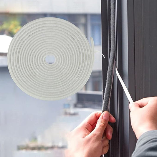 Bruiefpap 65FT Weather Stripping for Doors and Windows, Self-Adhesive Window Insulation for Winter, Weatherstrip for Draft Stopper, Soundproofing, Dustproof, 0.35'' Wide x 0.35'' Thick, White
