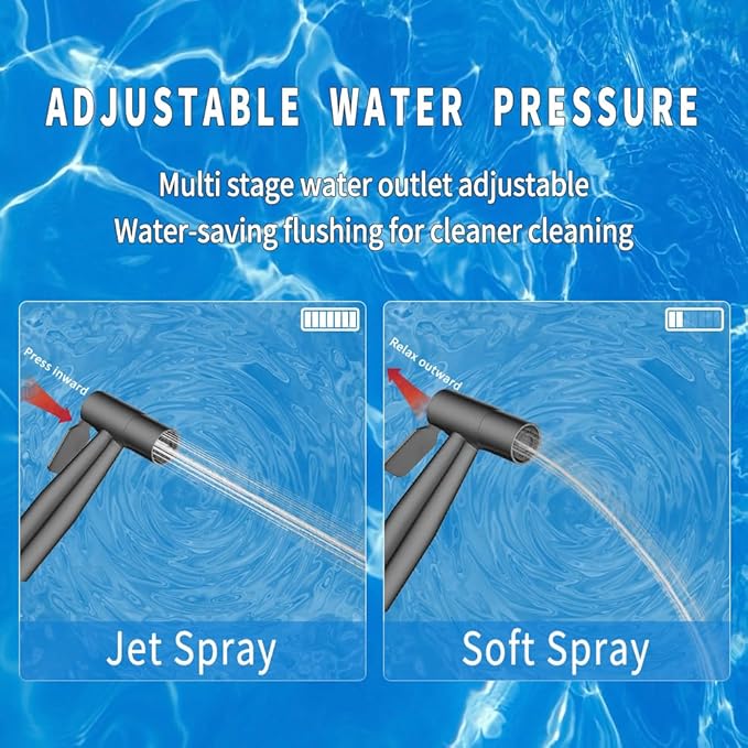 MLD Hand Held Bidet Sprayer for Toilet, Muslim Shower Bidet Hose Toilet Faucet Sprayer Kit, Toliet Jet Spray Bidet Attachment with T Valve, Toilet Water Spray Shower for Washer and Cleaner