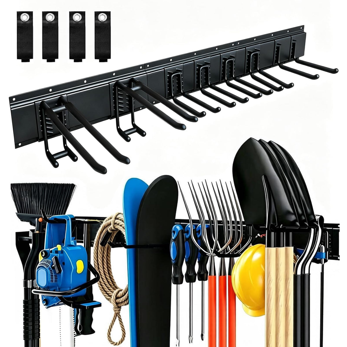 HoMaNa 48" Wall Mount Garage Tool Organizer, Adjustable 500 lbs - Image 1