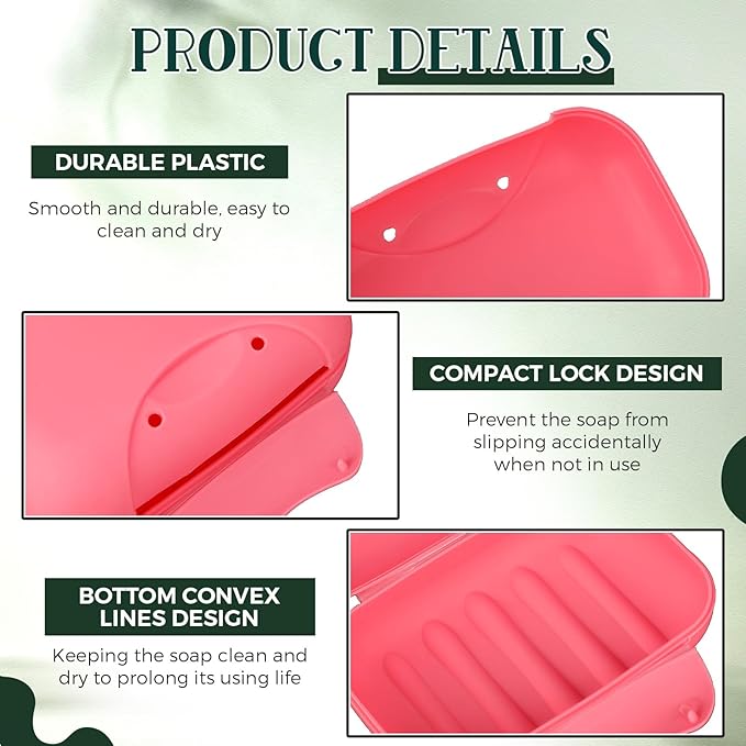 Nuogo 48 Pcs Soap Box Holder Bulk Portable Travel Soap Dish Case Plastic Leakproof Container for Home Bathroom Outdoor Camping Hiking Vacation Gym Shower
