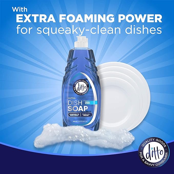 Ditto Ultra Dish Soap (Ultra) 48 fl Oz - 2 Pack - Extra Tough On Grease & Stains
