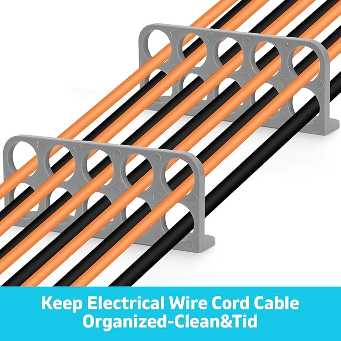 40Pack Cable Chase-Wire Bracket,Cable Support Wire Bracket Holder for NMB Electrical Cord Organized Management,Electrical Wire Dispenser with Screws,Labor Time Saving,1" with 10-Hole Design