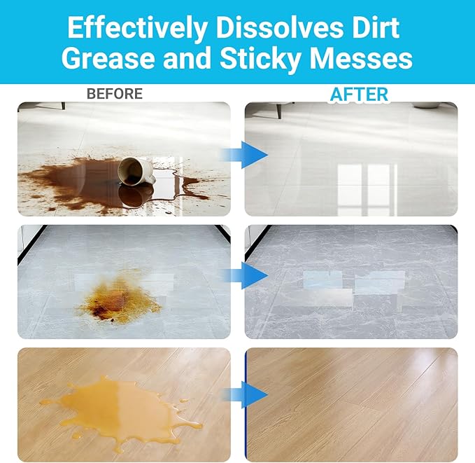 Floor Cleaner Compatible with Tineco Cleaning Solution, Suitable with All Robotic Vacuum Mop and Cordless Wet/Dry Vacuum Mop Cleaner, Multi-Surface Deodorizing & Cleaning Solution (1 L, Ocean)