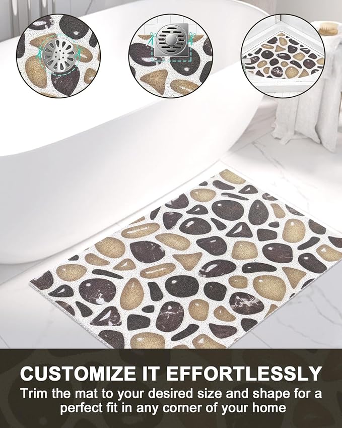 Shower Mat Non Slip: Anti Slip Shower Mats for Inside Shower, Soft PVC Loofah Shower Floor Mat, Extra Large Bath Mat for Shower, Tub, Bathroom, Floor, Kitchen, Home, Pool, Hotel, Quick Drying