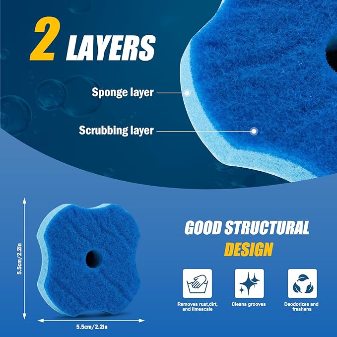 100PCS Toilet Bowl Wand Refills, Replacement Heads for Bathroom Washroom Cleaning Pads, Disposable Toilet Brush Refills Compatible with Household Brushes Scrubbers Cleaning Refill Pack Ocean Fresh