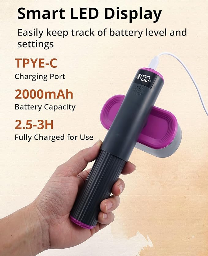 Fabric Shaver, 2-in-1 Rechargeable Lint Shaver with Dual Shaving Heads, Digital LED Display, 6-Leaf Blades, 2-Speed Sweater Shaver to Remove Pilling & Fuzz from Clothes, Furniture, Couch