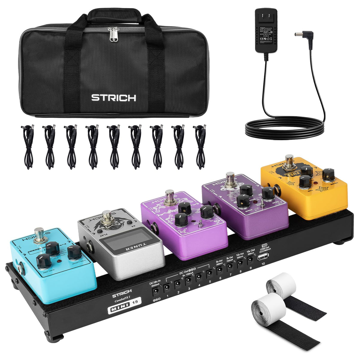 Pedal Board with Built-in Power Supply, Small Guitar - Image 1