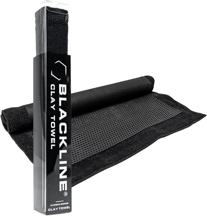 Blackline Clay Towel - Auto Detailing Clay Towel - Decontaminate Paint and Glass for Smoth Washing - 12" x 12"