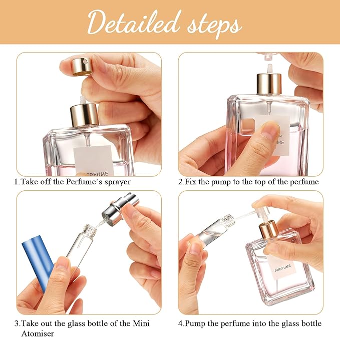 Zonon 56 Pieces 5ml Refillable Perfume Atomizer Mini Refillable Spray Perfume Bottle Portable with 56 Pieces Refill Pump Dispenser Pump Transfer Tool for Outgoing Valentine's Day(Morandi Color)