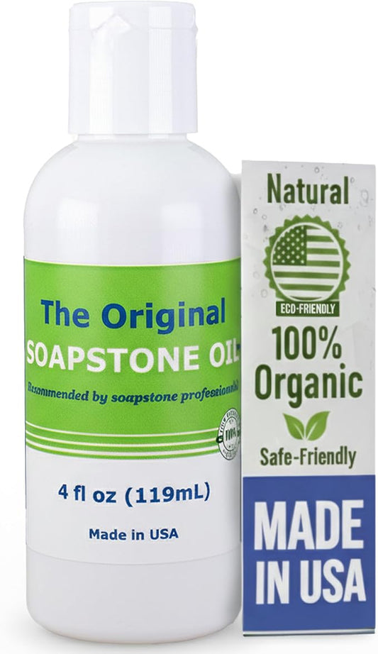 The Original Soapstone Oil | All Natural Food-Safe Blend (NO Mineral Oil) for Soapstone Countertops – Enhances & Darkens Stone, Low-Maintenance Easy to Apply (4oz)