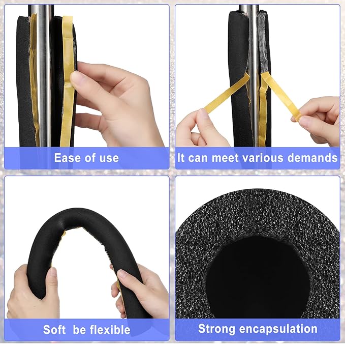 20 Pack Pipe Insulation Foam Tube,1.5 Inch x 1.31 ft,for Hot and Cold Water Pipes,Pre Slit Self Adhesive Foam Pipe Covers,26.25 Feet Total