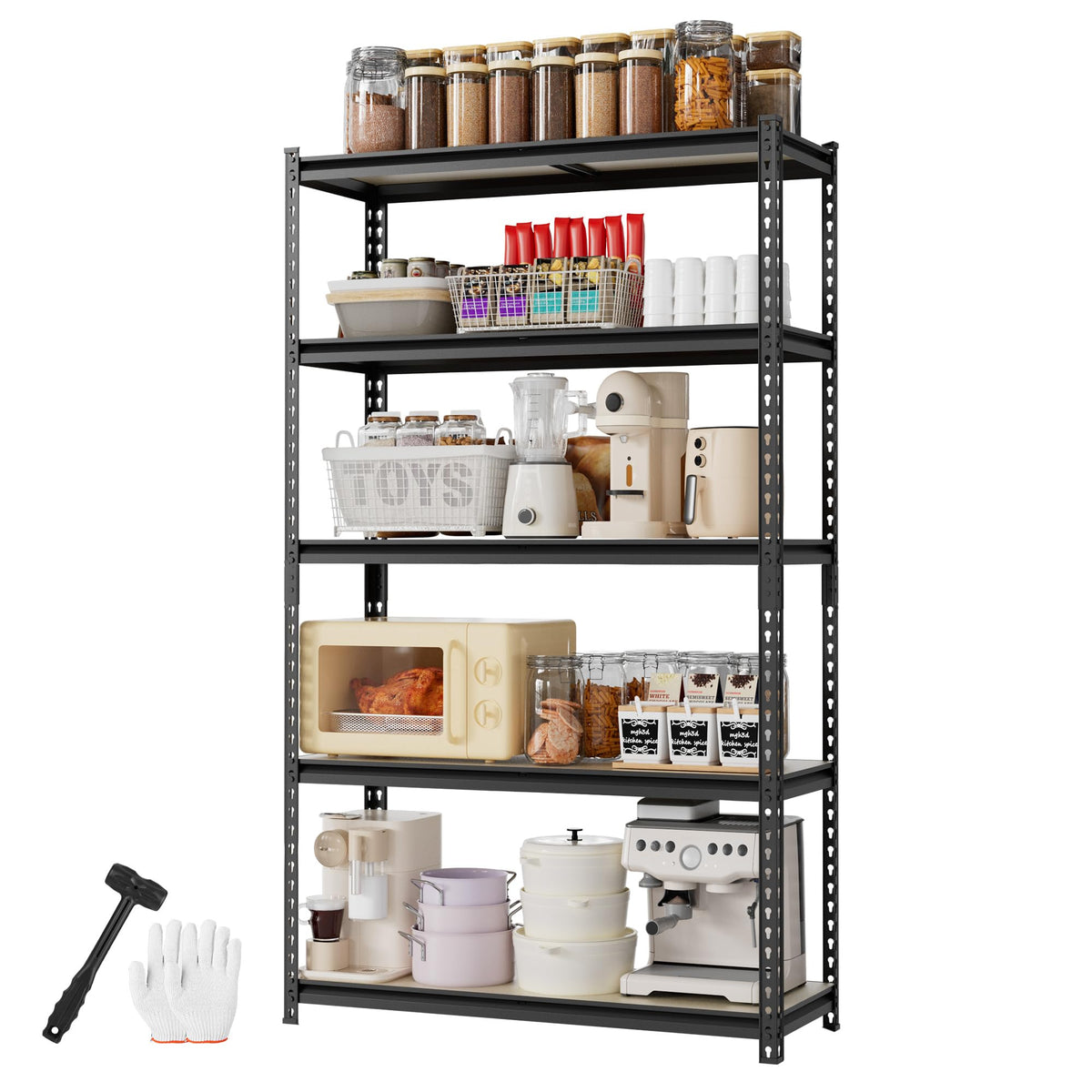 WORKPRO 2180LBS Capacity 5-Tier Storage Shelf 27.6”Wx11.8”Dx60”H - Image 1