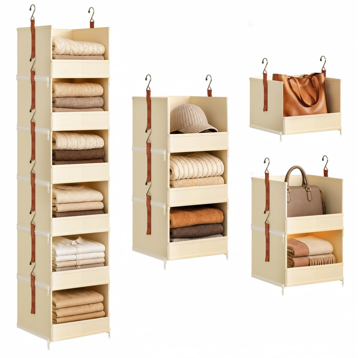 DIMJ Hanging Closet Organizer - 6-Tier Modular Hanging - Image 1