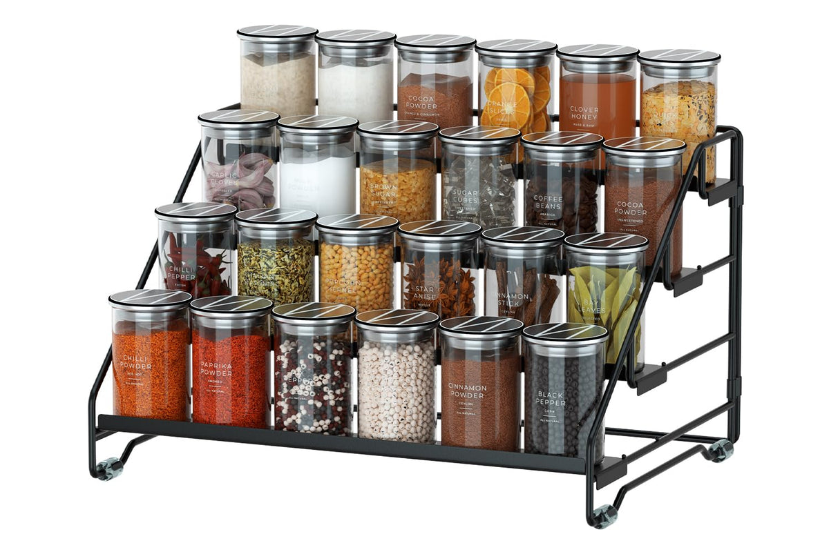 Jolitac 4-Tier Spice Rack Organizer, Depth Adjustable Step Shelf - Image 1