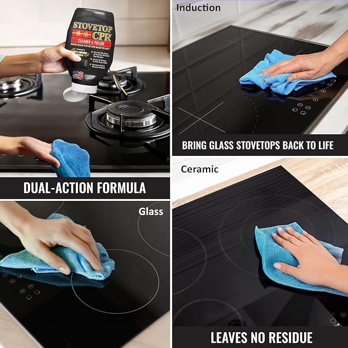Stovetop CPR 2-in-1 Glass Stovetop Cleaner and Glass Polish(18oz)-Ceramic Top Stove Cleaner, Oven Top, Cooktop, Electric Stove Ceramic