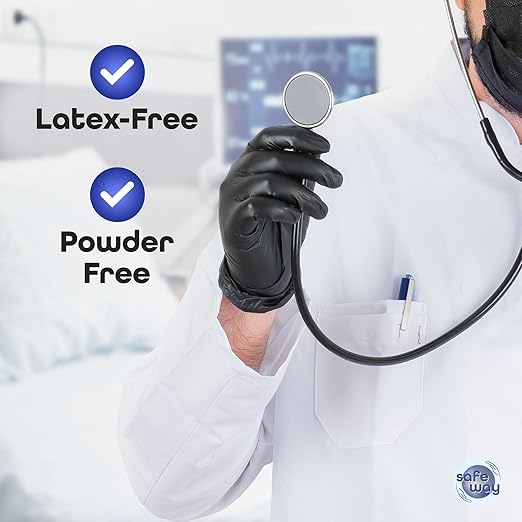 SAFEWAY USA Vinyl Disposable Gloves — Non-Latex and Powder Free, Heavy-Duty Protective and Multi-Purpose Gloves for Cleaning, Food Prep, Tattooing, Lab Works, Mechanics and More — (3000 pcs, Medium)