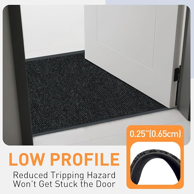 Front Door Mat Indoor Outdoor Entrance, 3ft x 30ft Non Slip Custom Size Outdoor Mat, Commercial Easy Clean Door Mat, Low-Profile Doormat Welcome Floor doormats, Resist Dirt for Front Door Patio Decor