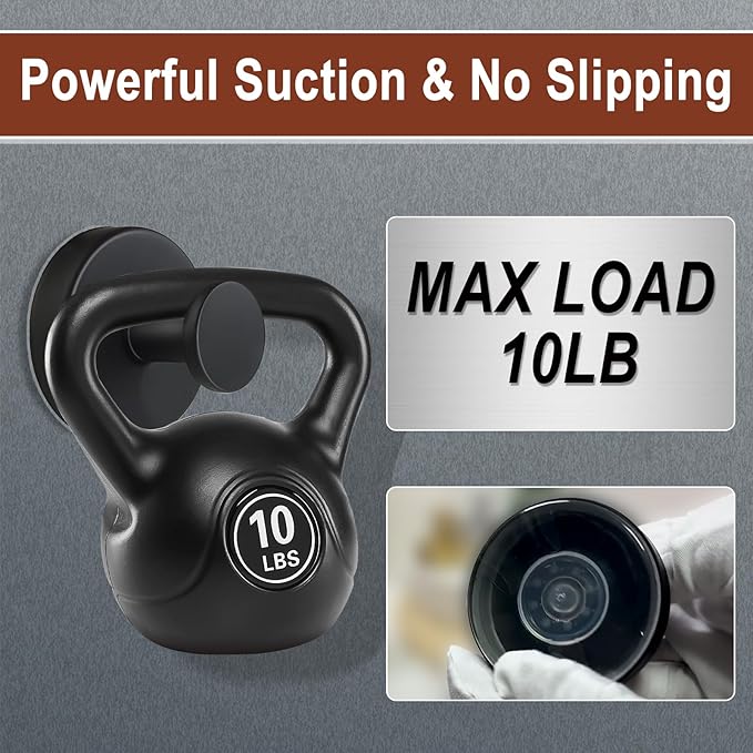 4Pcs Suction Cup Hooks for Wreaths, Shower Suction Cup Hooks, Strong Suction Cup Hanger for Front Door, No-Drill & Removable Holders for Window Glass, Bathroom, Kitchen Mirror, Wall (Black)
