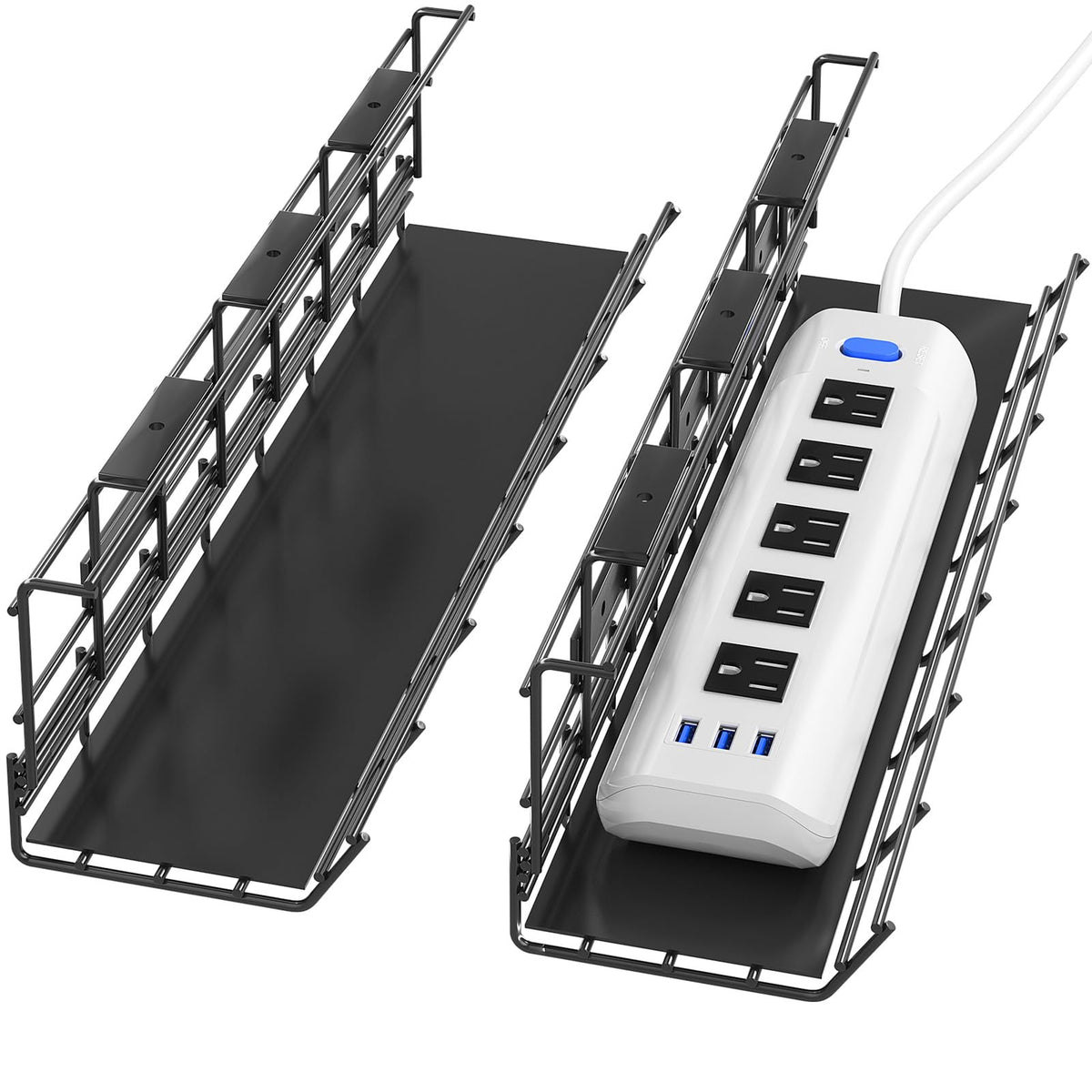 2 Pack DELAMU Under Desk Cable Management Tray, Meta | All Products - Image 1