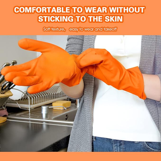 Sibba 1 Pairs Rubber Gloves Dishwashing Kitchen Dish Clean Wash Household Dishwasher Heavy Duty Bathroom Gardening