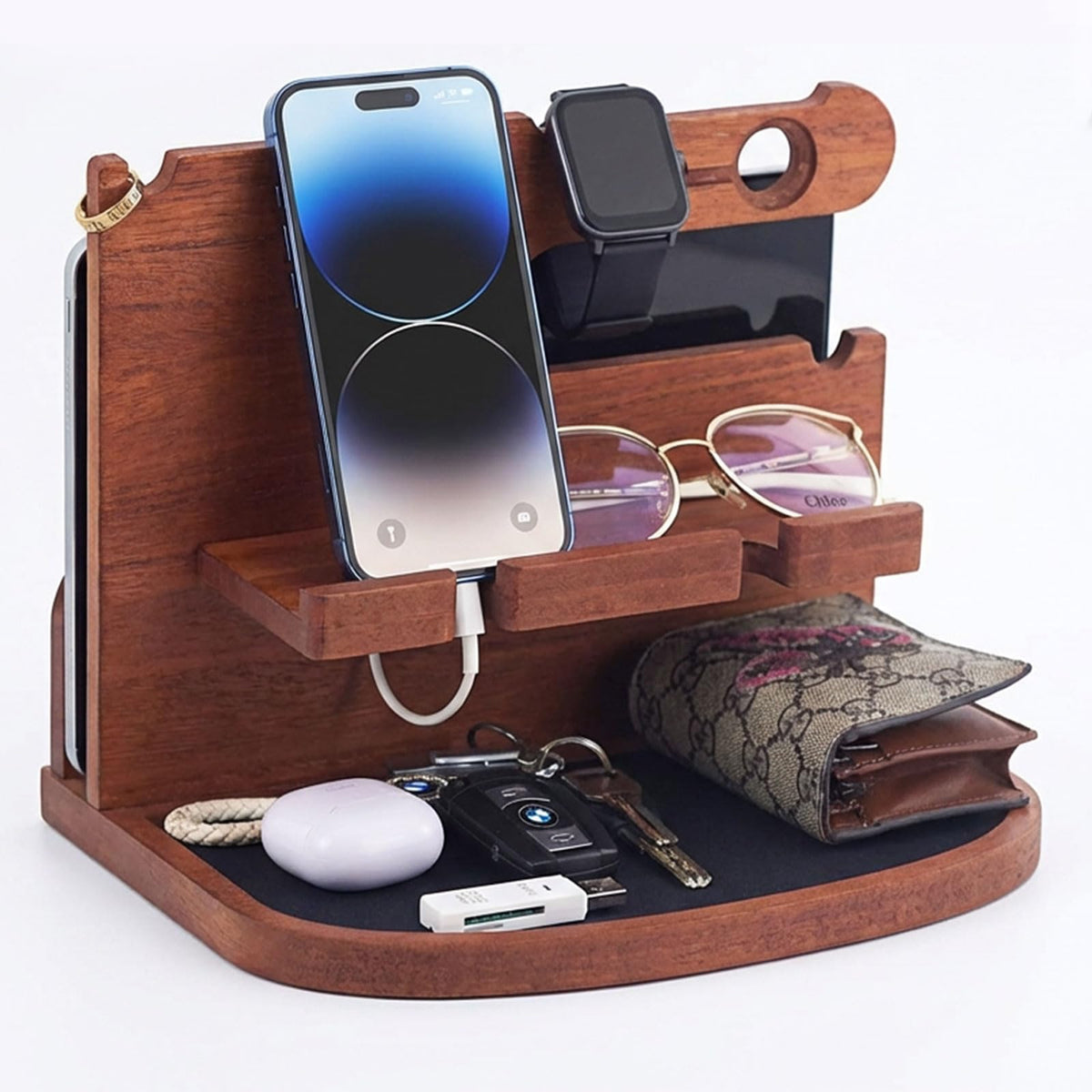 Krismax Wood Phone Docking Station for Men,Husband - Image 1