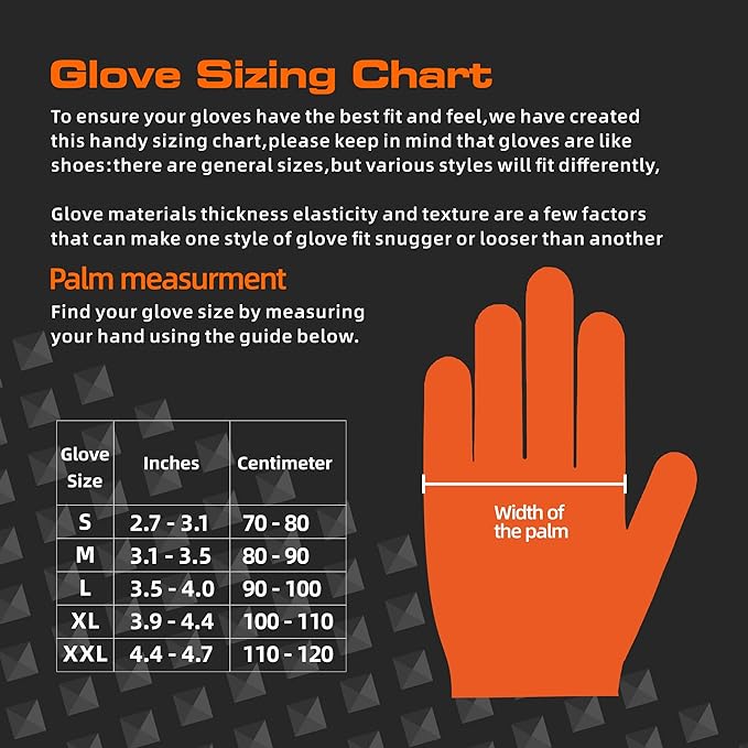 TREEGO 10 Mil Nitrile Gloves Large - Disposable Heavy Duty Rubber Gloves, Double Diamond Texture Mechanic Gloves, Latex Free Industrial Work Gloves for Garage & Tools, 50 Count Large