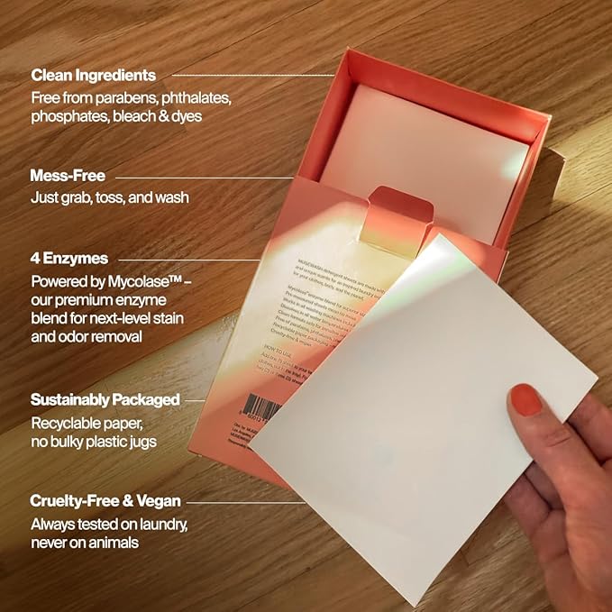 Laundry Detergent Sheets | Enzyme-Powered, Vegan, Paraben-Free | Luxury Scents | Plastic-Free, Eco-Friendly, Travel-Friendly Packaging (200 Loads - 4 Boxes, STARTER SET)
