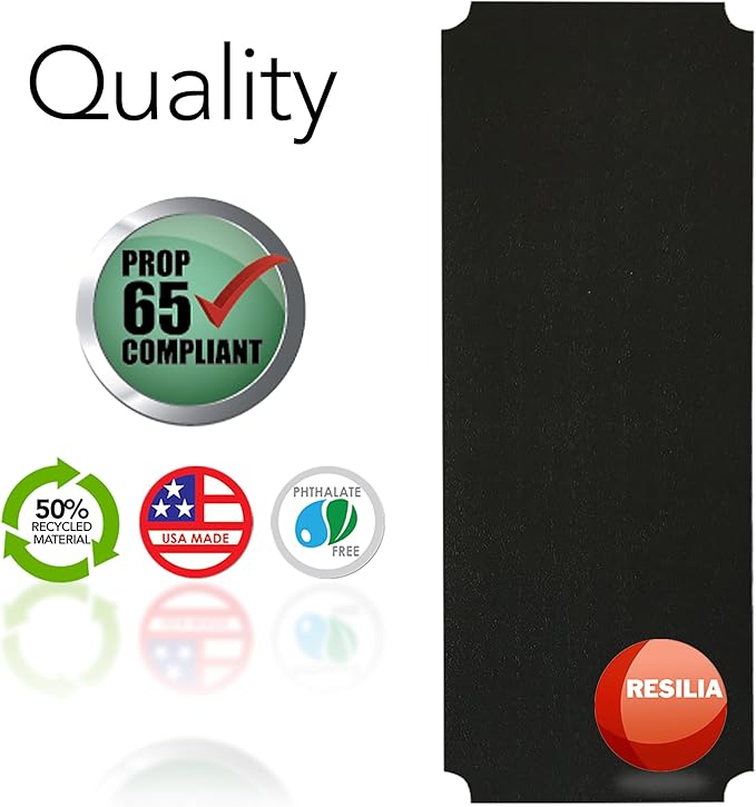 RESILIA Shelf Liner Set for Wire Shelving Rack – 5 Pack, 14 Inch Long x 30 Inch Wide, Black Plastic Vinyl Covers for Kitchen, Pantry, & Garage Racks, Made in The USA