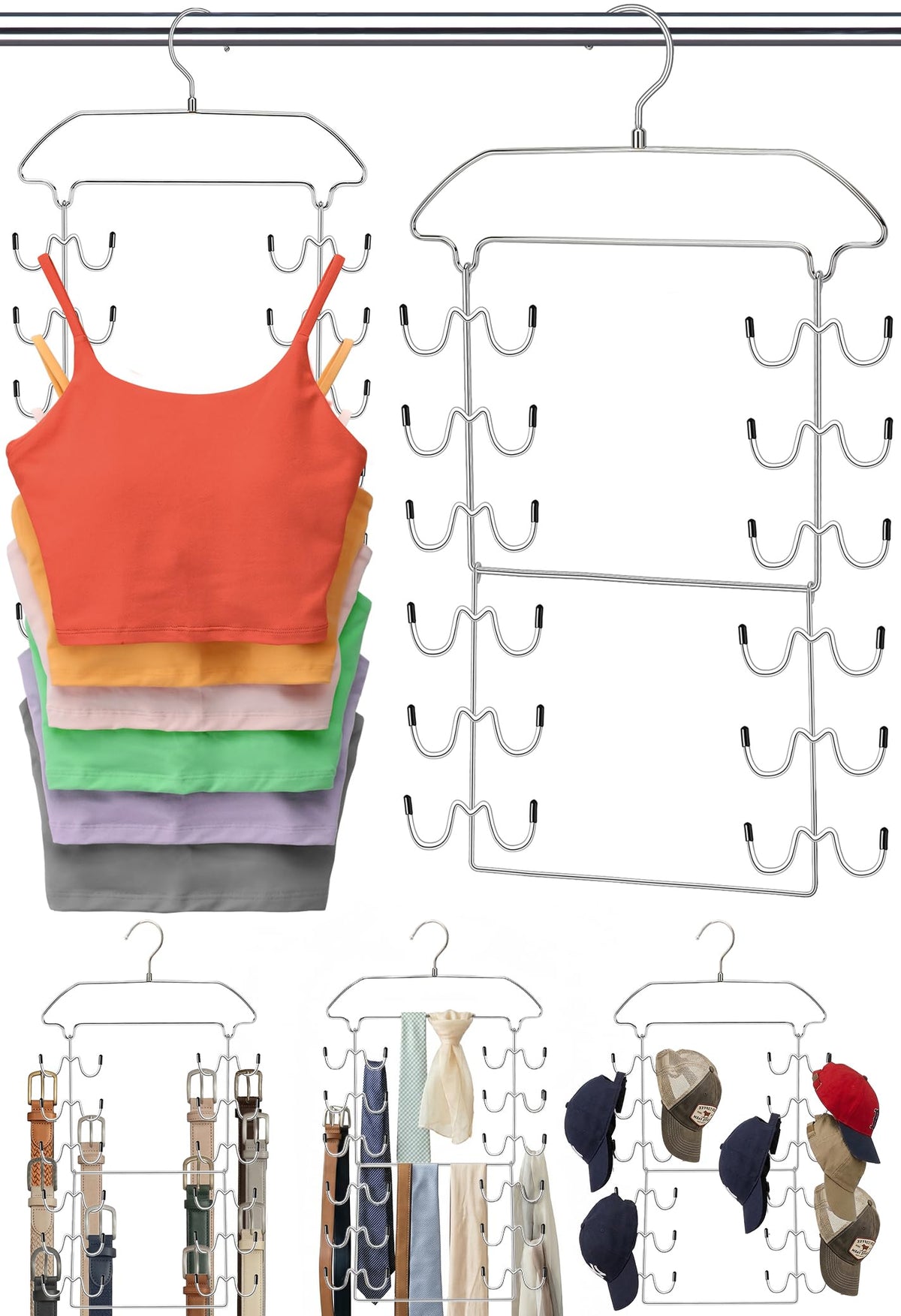 2 Pack Tank Top Hanger Space Saving, 360° Rotating Closet - Image 1