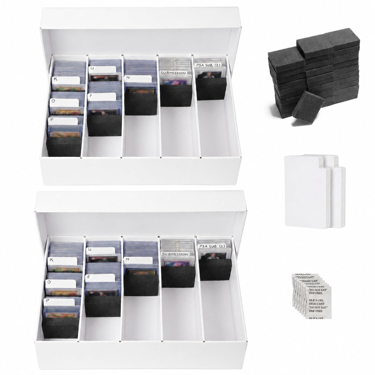 2-Pack Trading Card Bulk Storage Box Cardboard Organizer - Image 1